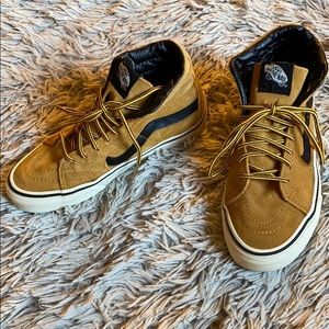mustard high top vans